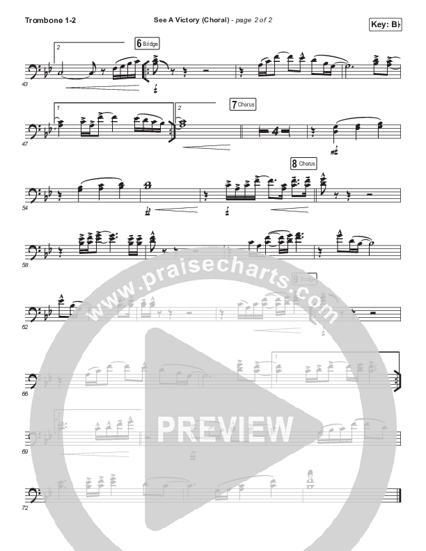 See A Victory (Choral Anthem SATB) Trombone 1/2 (Elevation Worship / Arr. Luke Gambill)