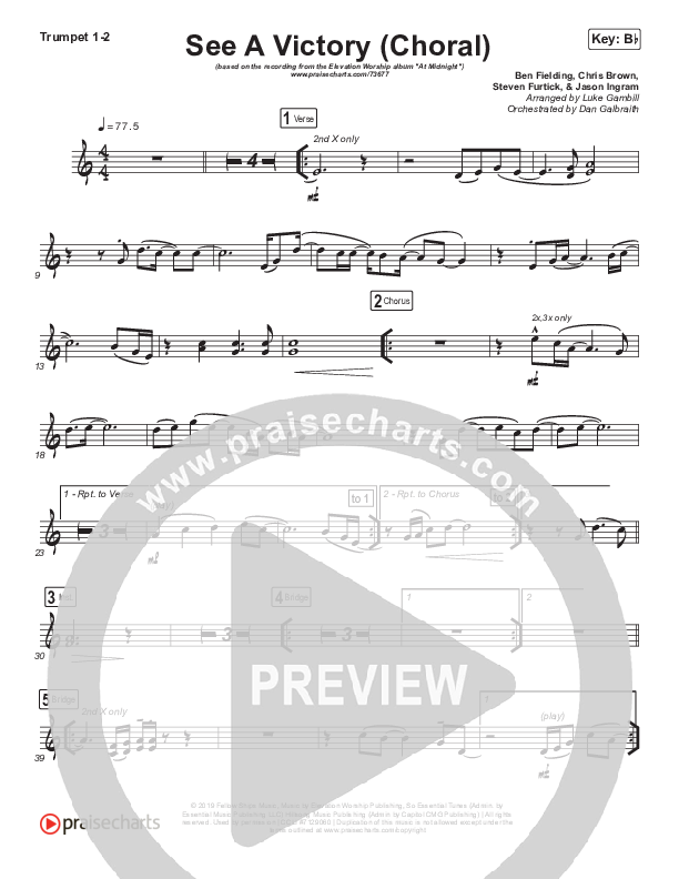 See A Victory (Choral Anthem SATB) Brass Pack (Elevation Worship / Arr. Luke Gambill)
