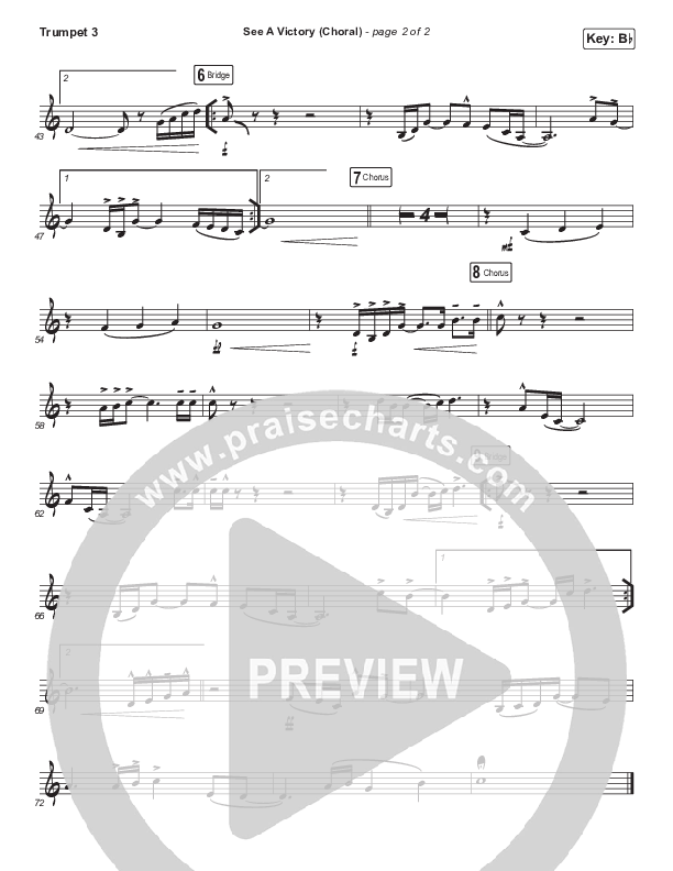 See A Victory (Choral Anthem SATB) Trumpet 3 (Elevation Worship / Arr. Luke Gambill)