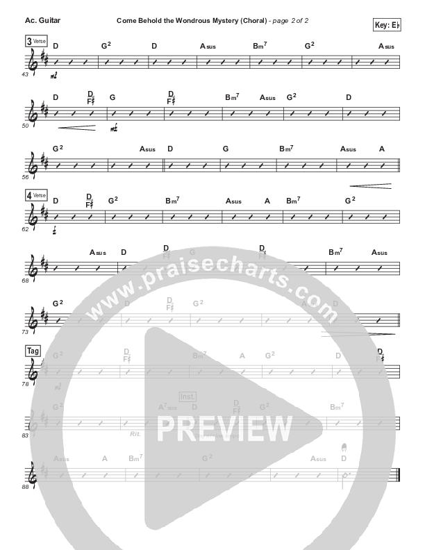 Come Behold The Wondrous Mystery (Choral Anthem SATB) Acoustic Guitar (Matt Boswell / Arr. Luke Gambill)