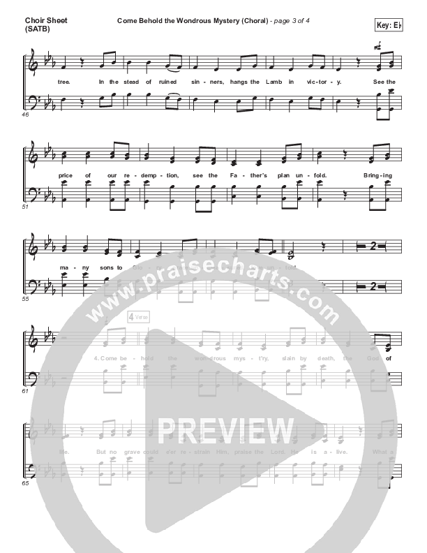 Come Behold The Wondrous Mystery (Choral Anthem SATB) Choir Sheet (SATB) (Matt Boswell / Arr. Luke Gambill)