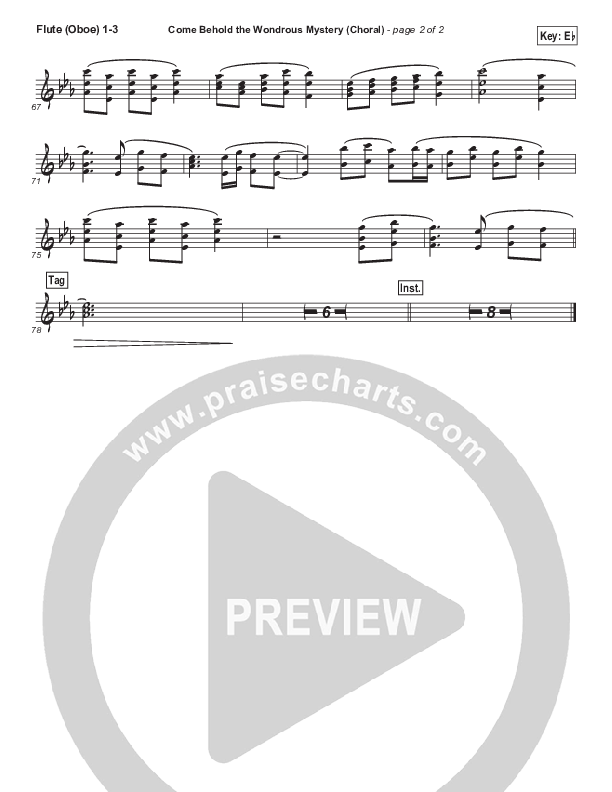 Come Behold The Wondrous Mystery (Choral Anthem SATB) Flute/Oboe 1/2/3 (Matt Boswell / Arr. Luke Gambill)