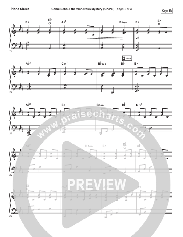 Come Behold The Wondrous Mystery (Choral Anthem SATB) Piano Sheet (Matt Boswell / Arr. Luke Gambill)