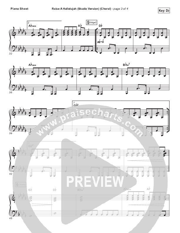 Raise A Hallelujah (Studio) (Worship Choir SAB) Piano Sheet (Bethel Music / Arr. Luke Gambill)