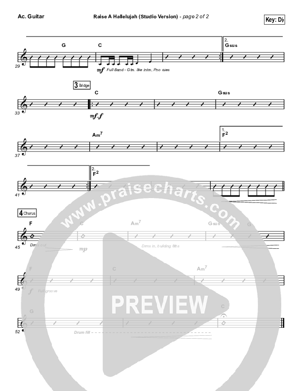 Raise A Hallelujah (Studio) (Worship Choir SAB) Acoustic Guitar (Bethel Music / Arr. Luke Gambill)