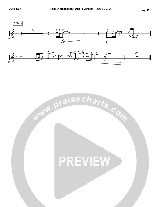 Raise A Hallelujah (Studio) (Worship Choir SAB) Alto Sax (Bethel Music / Arr. Luke Gambill)