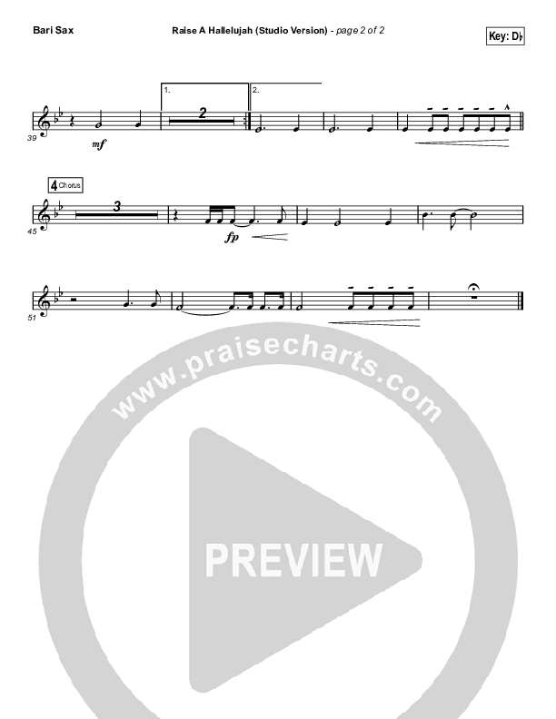 Raise A Hallelujah (Studio) (Worship Choir SAB) Bari Sax (Bethel Music / Arr. Luke Gambill)