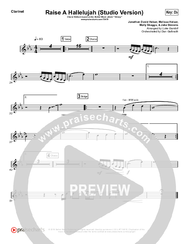 Raise A Hallelujah (Studio) (Worship Choir SAB) Wind Pack (Bethel Music / Arr. Luke Gambill)