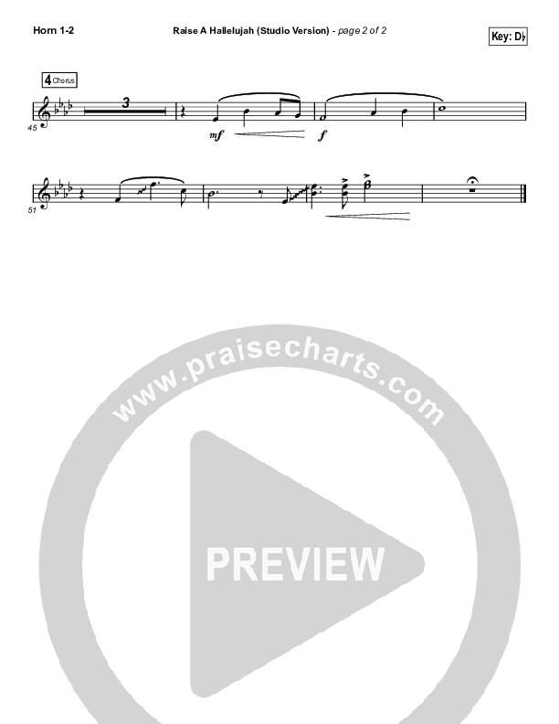 Raise A Hallelujah (Studio) (Worship Choir SAB) French Horn 1/2 (Bethel Music / Arr. Luke Gambill)