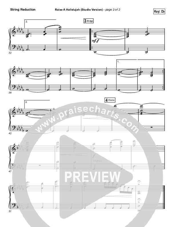 Raise A Hallelujah (Studio) (Worship Choir SAB) String Reduction Sheet