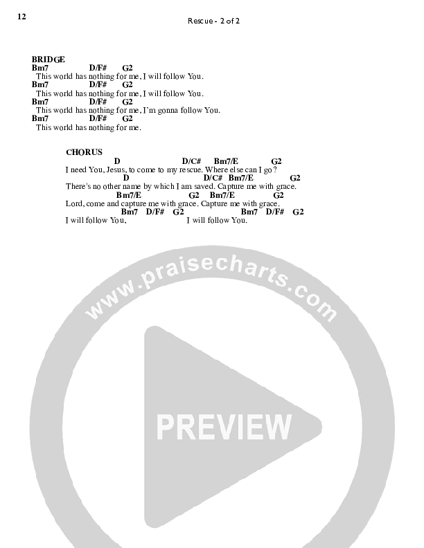 Rescue Chord Chart (Desperation Band)