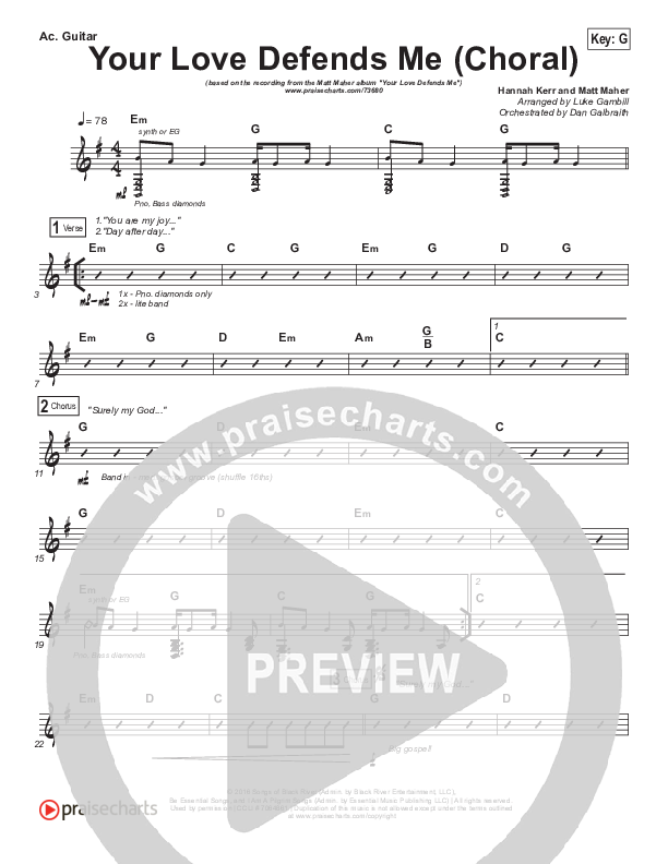 Your Love Defends Me (Choral Anthem SATB) Acoustic Guitar (Matt Maher / Arr. Luke Gambill)
