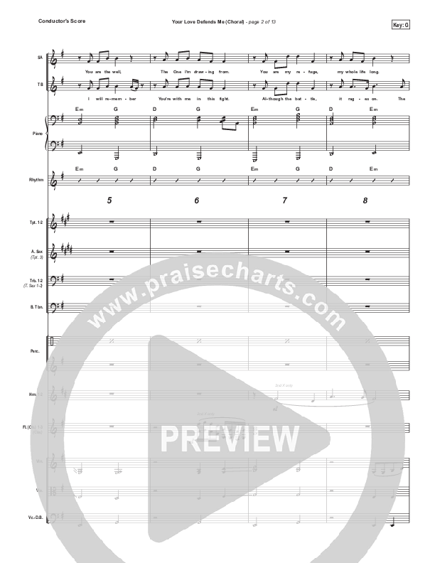 Your Love Defends Me (Choral Anthem SATB) Conductor's Score (Matt Maher / Arr. Luke Gambill)