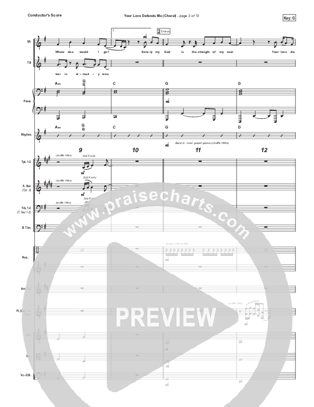 Your Love Defends Me (Choral Anthem SATB) Conductor's Score (Matt Maher / Arr. Luke Gambill)