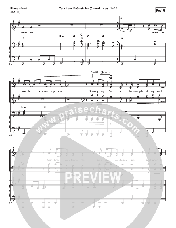 Your Love Defends Me (Choral Anthem SATB) Piano/Vocal (SATB) (Matt Maher / Arr. Luke Gambill)