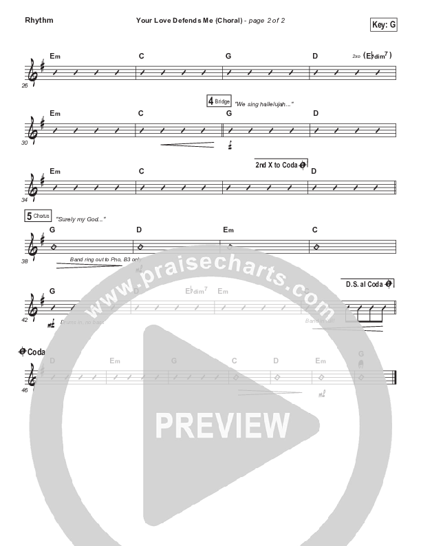 Your Love Defends Me (Choral Anthem SATB) Rhythm Chart (Matt Maher / Arr. Luke Gambill)