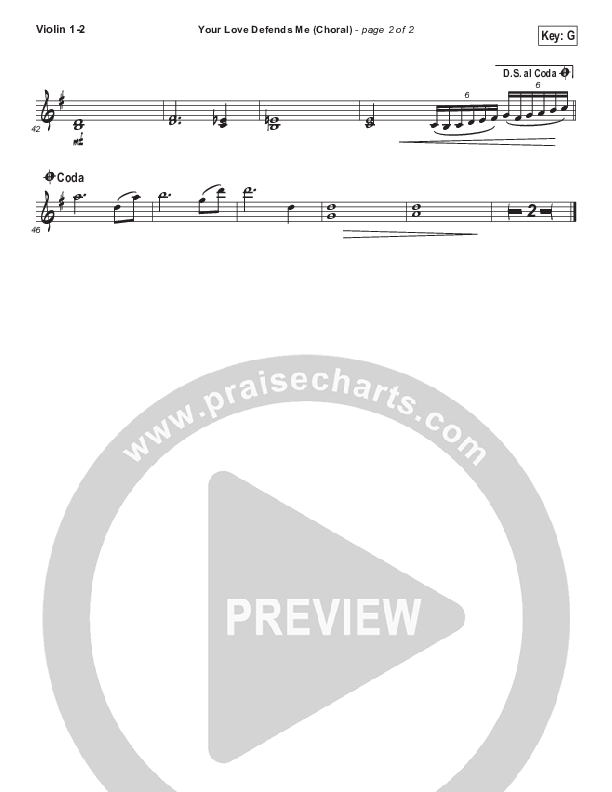 Your Love Defends Me (Choral Anthem SATB) Violin 1/2 (Matt Maher / Arr. Luke Gambill)