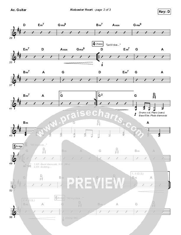 Alabaster Heart (Live) Acoustic Guitar (kalley / Bethel Music)