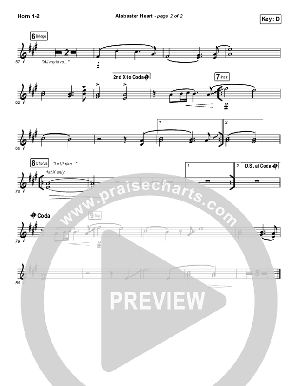 Alabaster Heart (Live) French Horn 1/2 (kalley / Bethel Music)