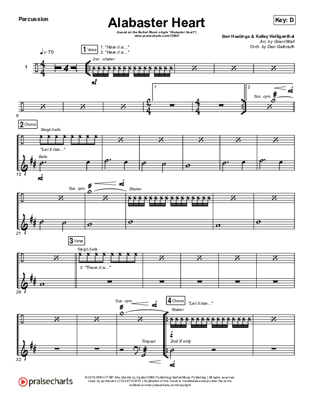 Alabaster Heart (Live) Percussion (kalley / Bethel Music)