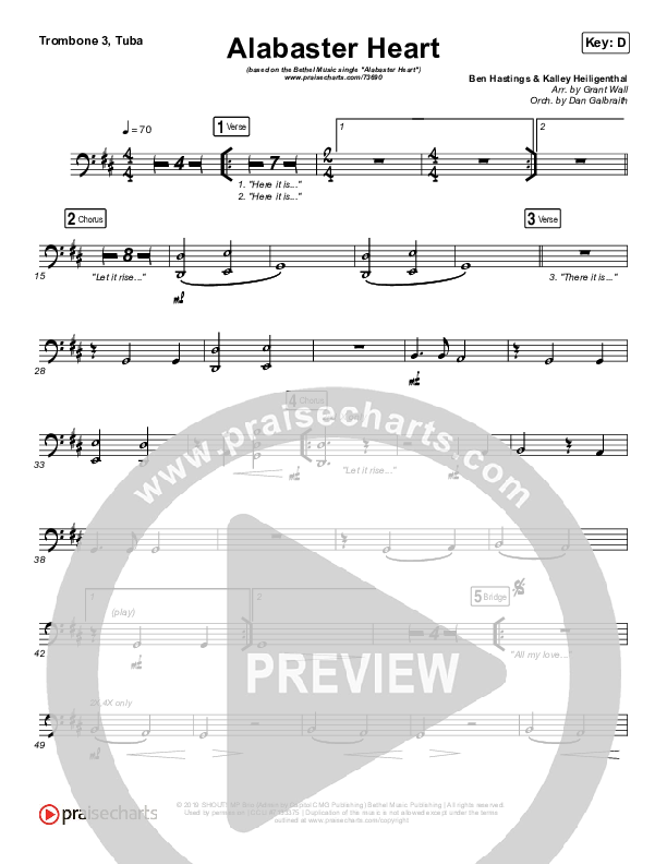 Alabaster Heart (Live) Trombone 3/Tuba (kalley / Bethel Music)