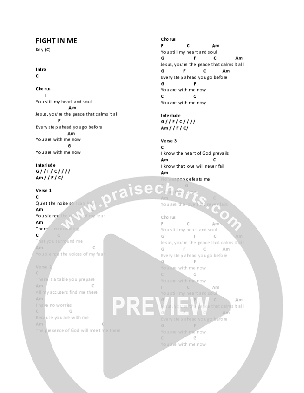Fight In Me Chords & Lyrics (Lifepoint Worship)