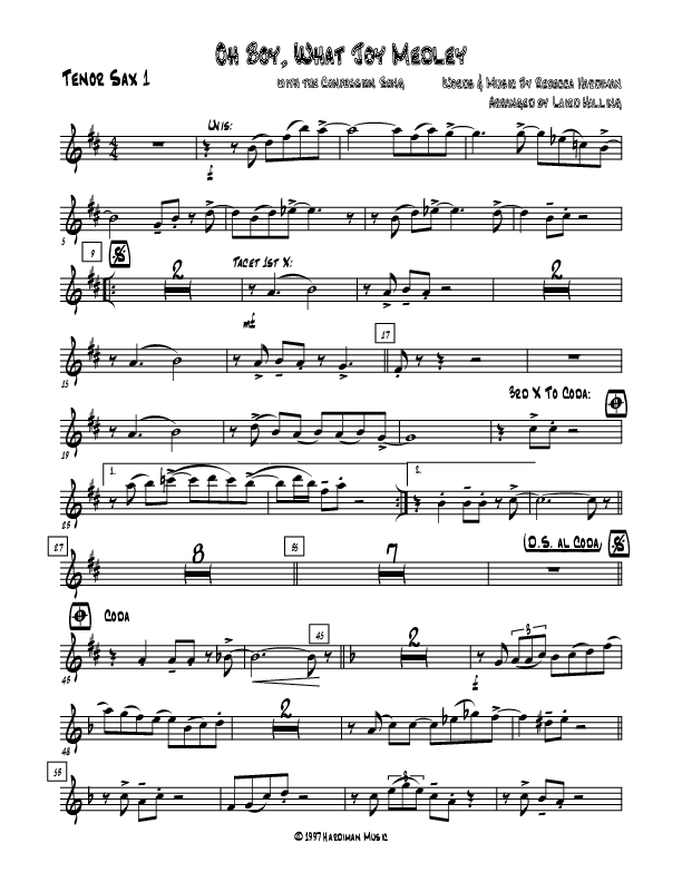 Oh Boy What Joy Tenor Sax 1/2 (Rebecca Hardiman)