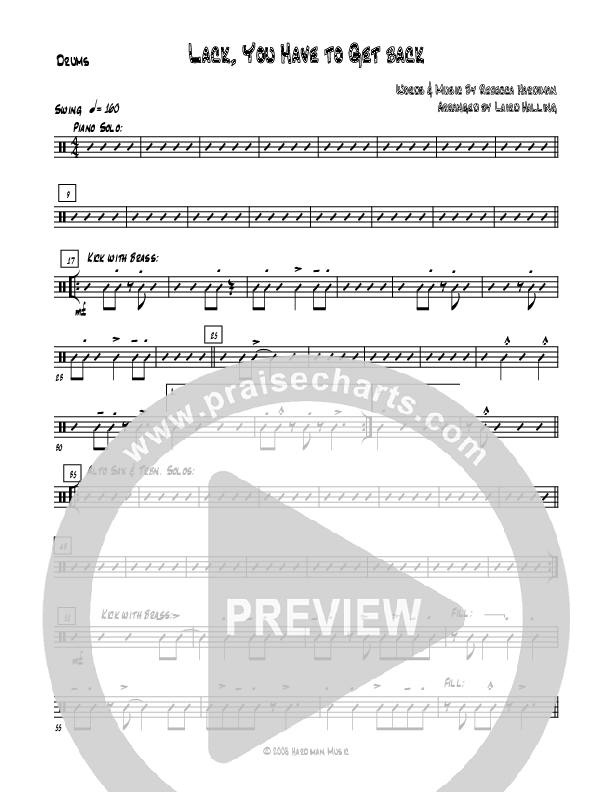 Lack You Have To Get Back Drum Set (Rebecca Hardiman)