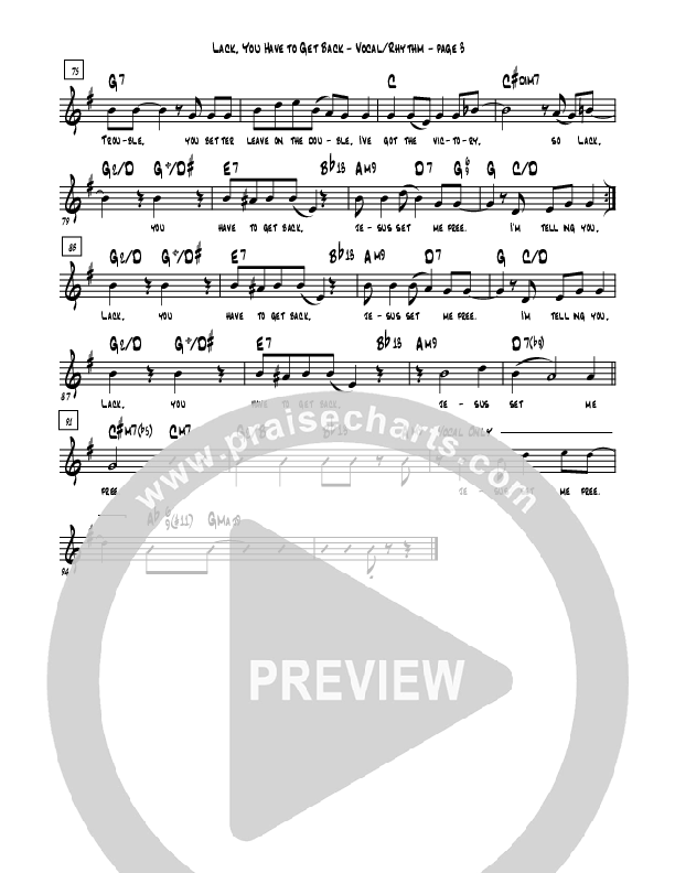 Lack You Have To Get Back Piano Sheet (Rebecca Hardiman)