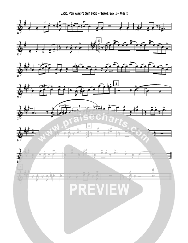 Lack You Have To Get Back Tenor Sax 1/2 (Rebecca Hardiman)