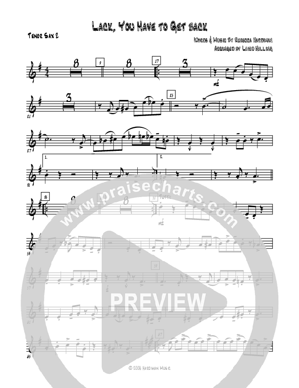 Lack You Have To Get Back Tenor Sax 1/2 (Rebecca Hardiman)