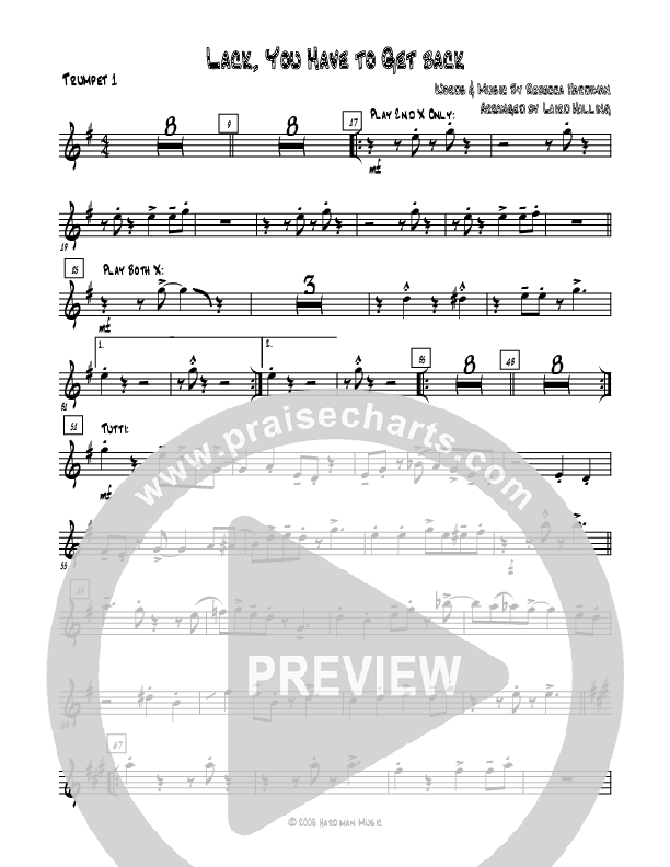 Lack You Have To Get Back Trumpet 1 (Rebecca Hardiman)