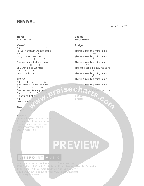 Revival Chords & Lyrics (Lifepoint Worship)