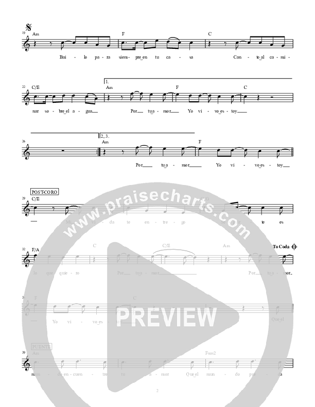 Vivo Estyo (You Are Life) Lead Sheet (Hillsong en Espanol / Hillsong Worship)