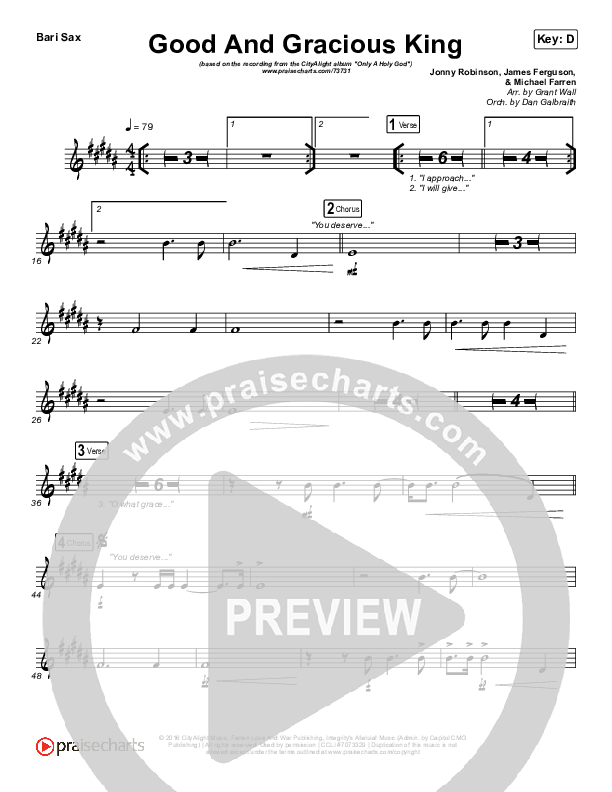 Good And Gracious King Bari Sax (CityAlight)