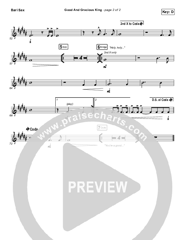 Good And Gracious King Bari Sax (CityAlight)