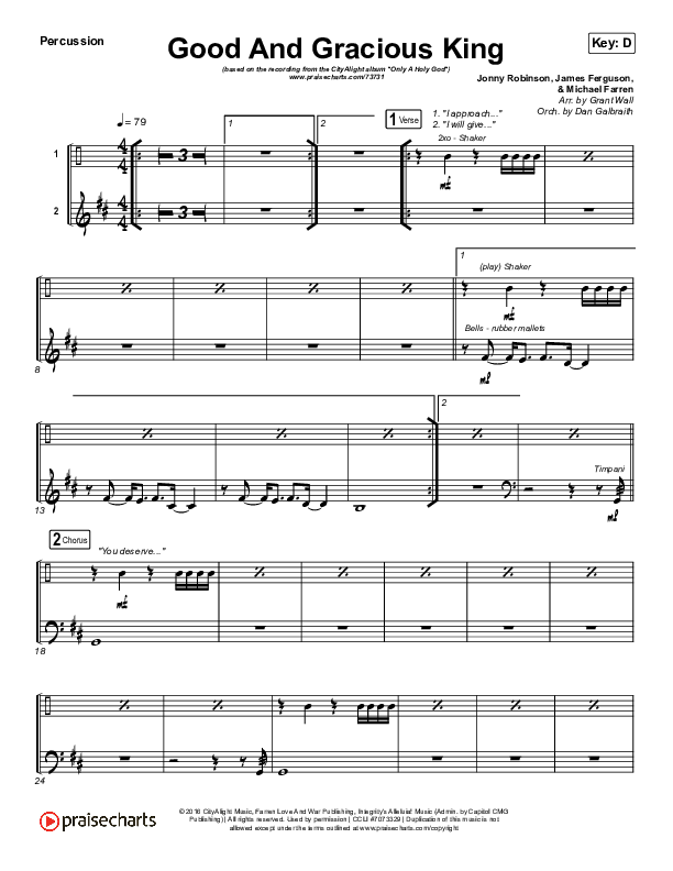 Good And Gracious King Percussion (CityAlight)