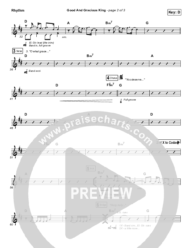 Good And Gracious King Rhythm Chart (CityAlight)