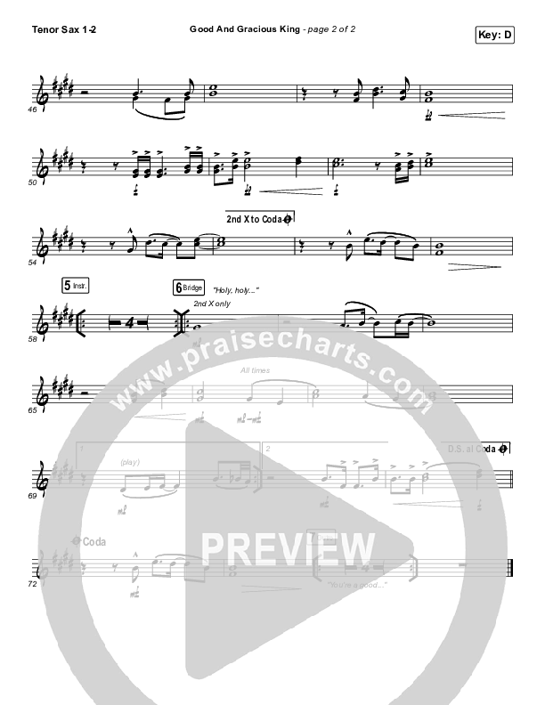 Good And Gracious King Tenor Sax 1/2 (CityAlight)