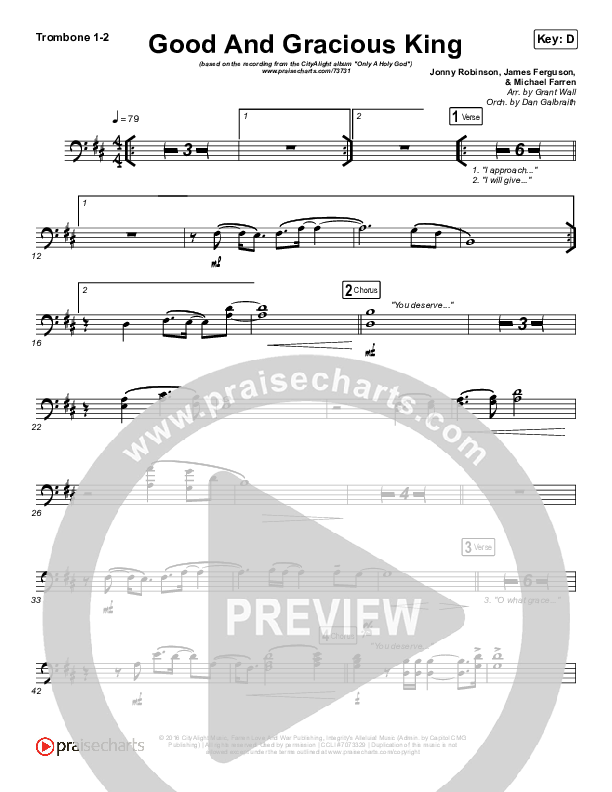 Good And Gracious King Trombone 1/2 (CityAlight)