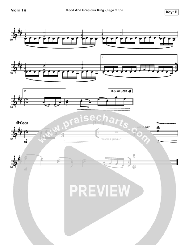 Good And Gracious King Violin 1/2 (CityAlight)