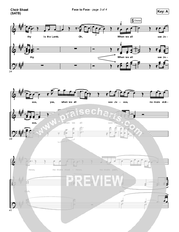 Face To Face Choir Vocals (SATB) (Zach Williams)