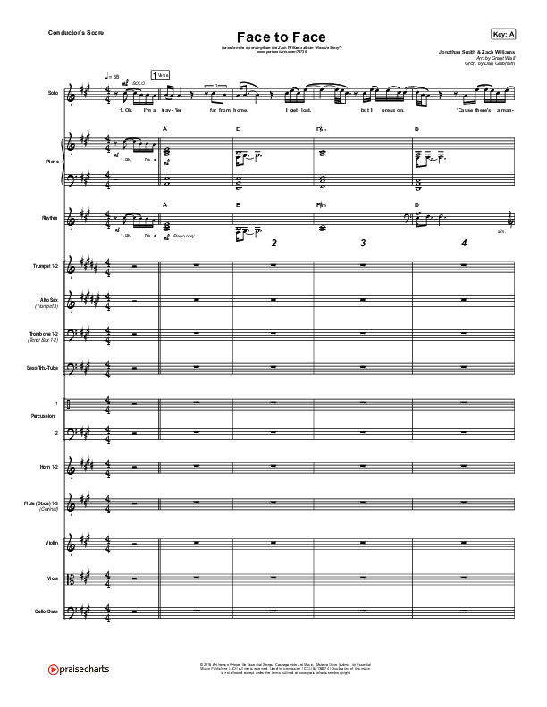 Face To Face Conductor's Score (Zach Williams)