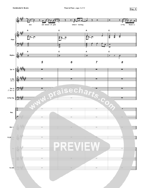 Face To Face Conductor's Score (Zach Williams)