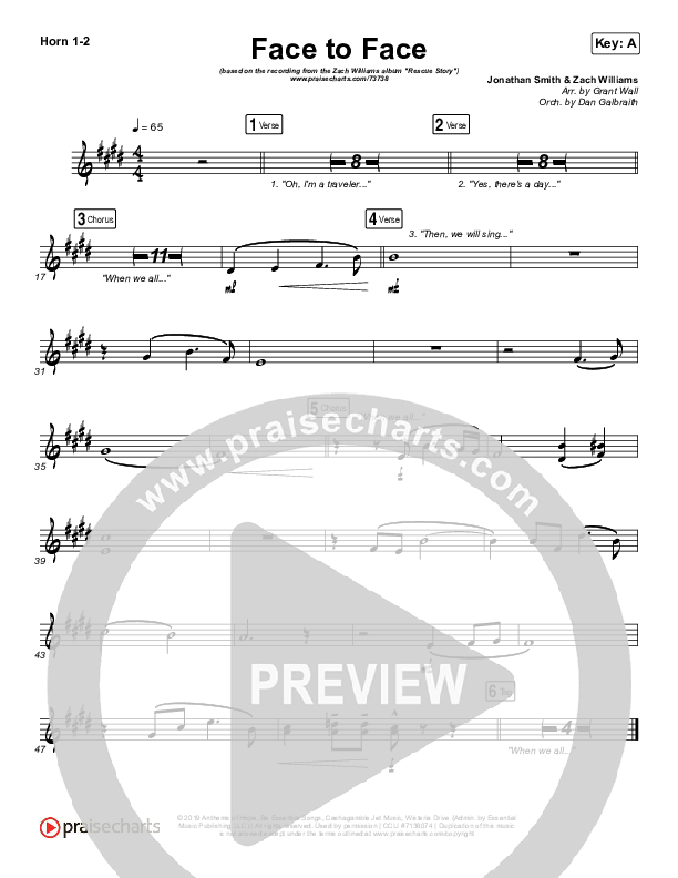 Face To Face French Horn 1/2 (Zach Williams)