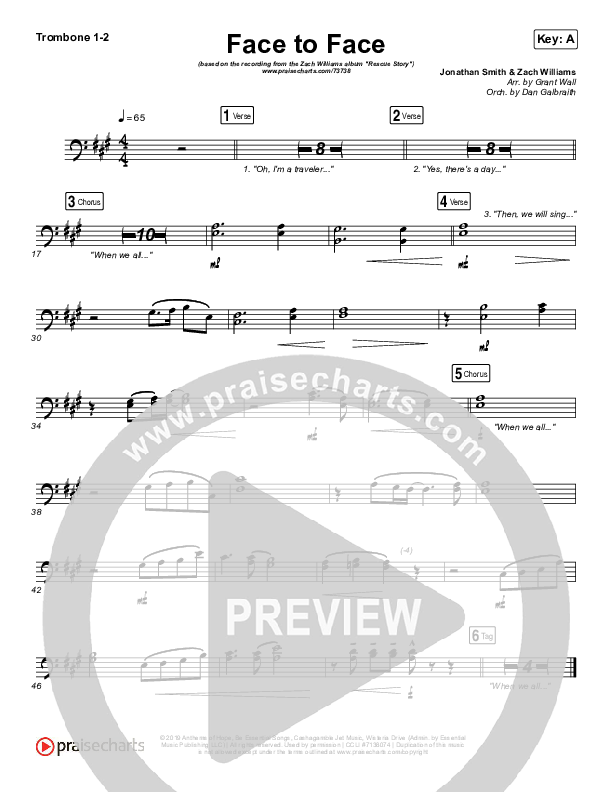 Face To Face Trombone 1/2 (Zach Williams)
