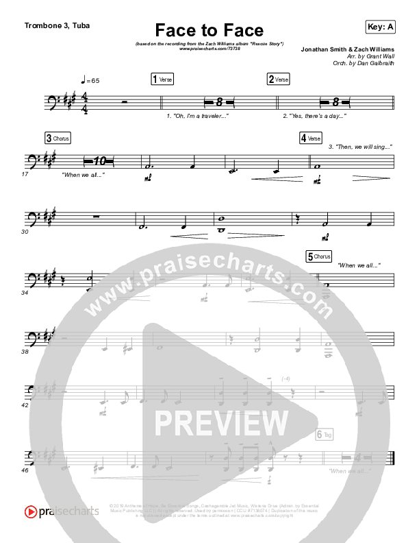 Face To Face Trombone 3/Tuba (Zach Williams)