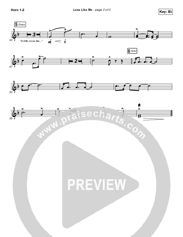 Less Like Me French Horn 1/2 (Zach Williams)