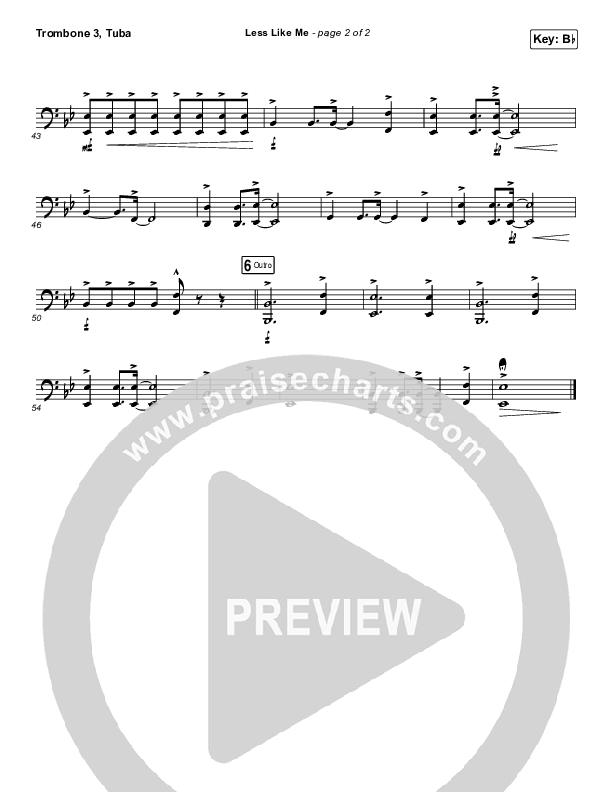 Less Like Me Trombone 3/Tuba (Zach Williams)