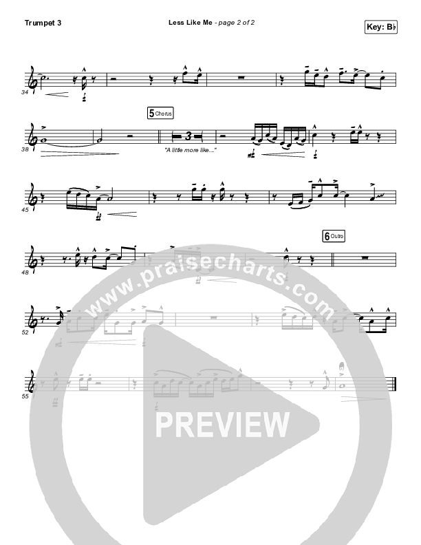 Less Like Me Trumpet 3 (Zach Williams)